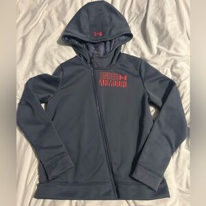 Under Armour Kids Steel Blue Hooded Zip-Up Sweater